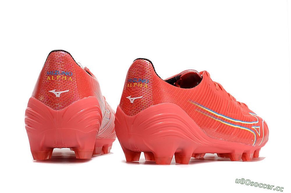 Men's Mizuno Alpha Made in Japan FG Firm Ground Low-Tops Football Boots - Red/Yelllow/Blue 6