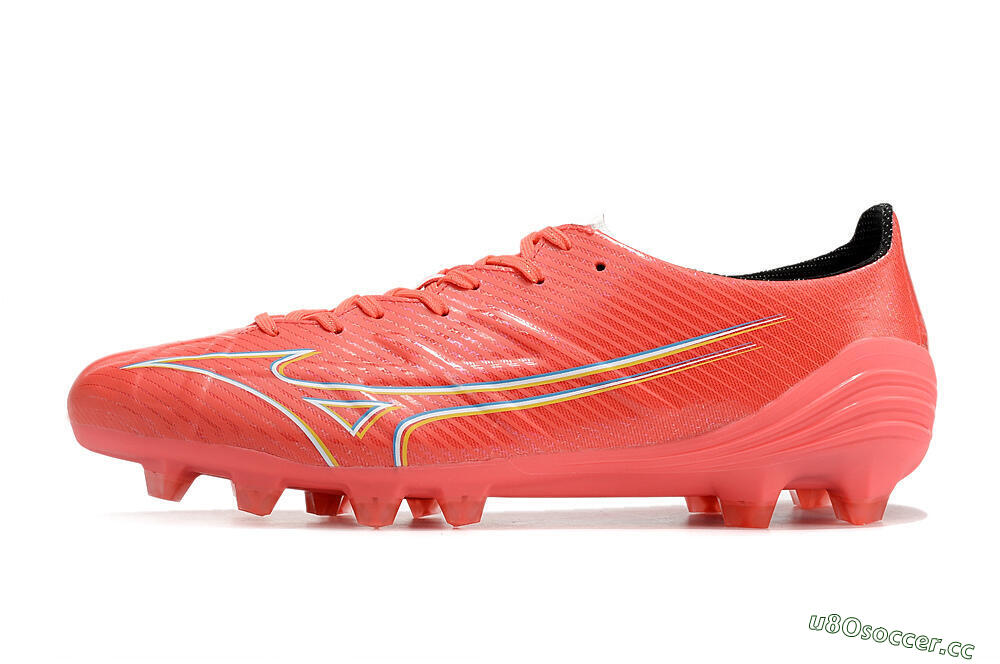 Men's Mizuno Alpha Made in Japan FG Firm Ground Low-Tops Football Boots - Red/Yelllow/Blue 0