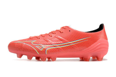 Men's Mizuno Alpha Made in Japan FG Firm Ground Low-Tops Football Boots - Red/Yelllow/Blue
