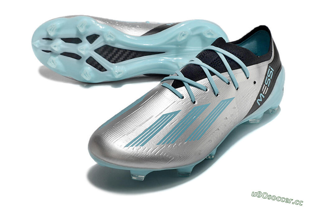 Men's Adidas X Speedportal.1 FG Firm Ground Low-Tops Football Boots - Grey/Blue/Black 3