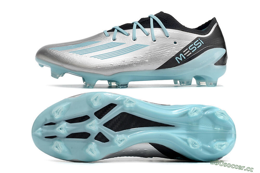 Men's Adidas X Speedportal.1 FG Firm Ground Low-Tops Football Boots - Grey/Blue/Black 1