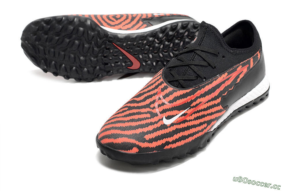 Men's Nike React Phantom GX Pro TF Artificial Turf Low-Tops Football Shoes - Red/Black/White 3