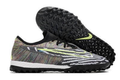 Men's Nike React Phantom GX Pro TF Artificial Turf Low-Tops Football Shoes - Black/Grey/Yellow
