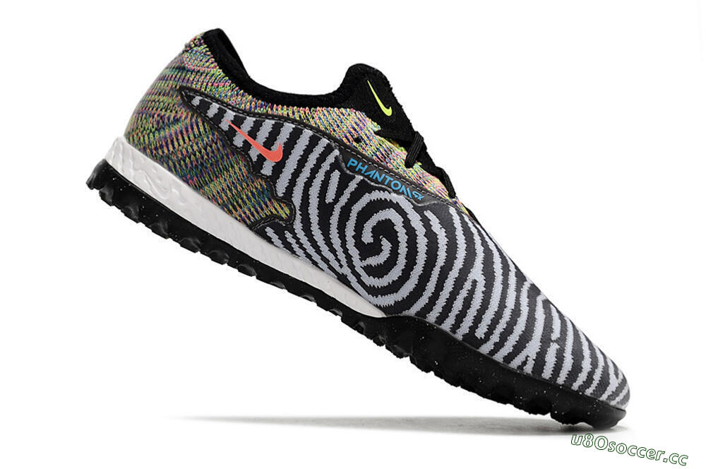 Men's Nike React Phantom GX Pro TF Artificial Turf Low-Tops Football Shoes - Black/Grey/Yellow 4