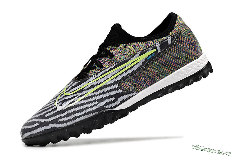 Men's Nike React Phantom GX Pro TF Artificial Turf Low-Tops Football Shoes - Black/Grey/Yellow 5