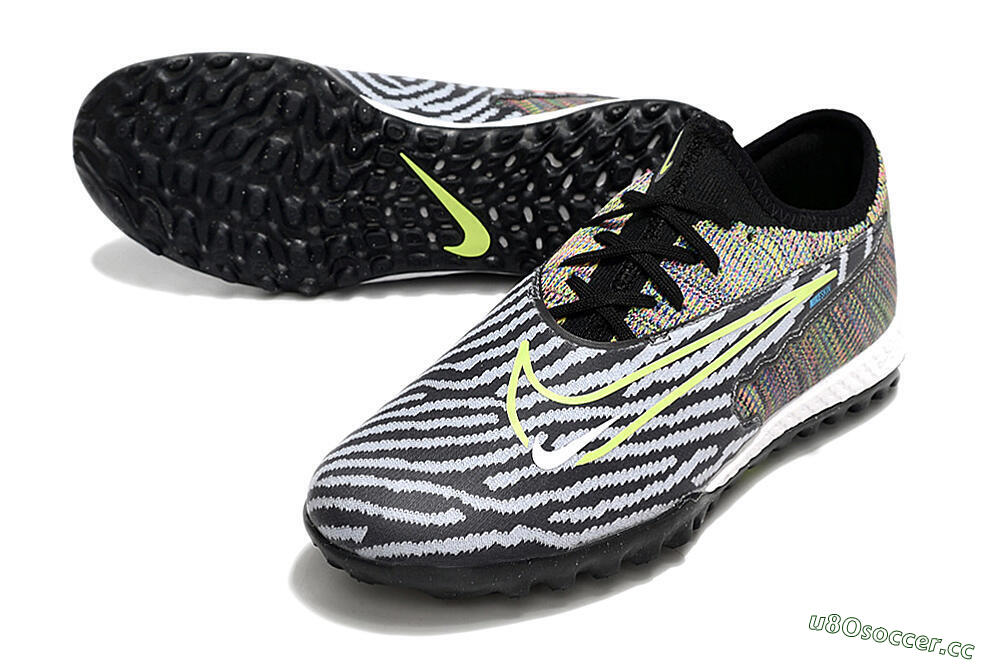 Men's Nike React Phantom GX Pro TF Artificial Turf Low-Tops Football Shoes - Black/Grey/Yellow 3
