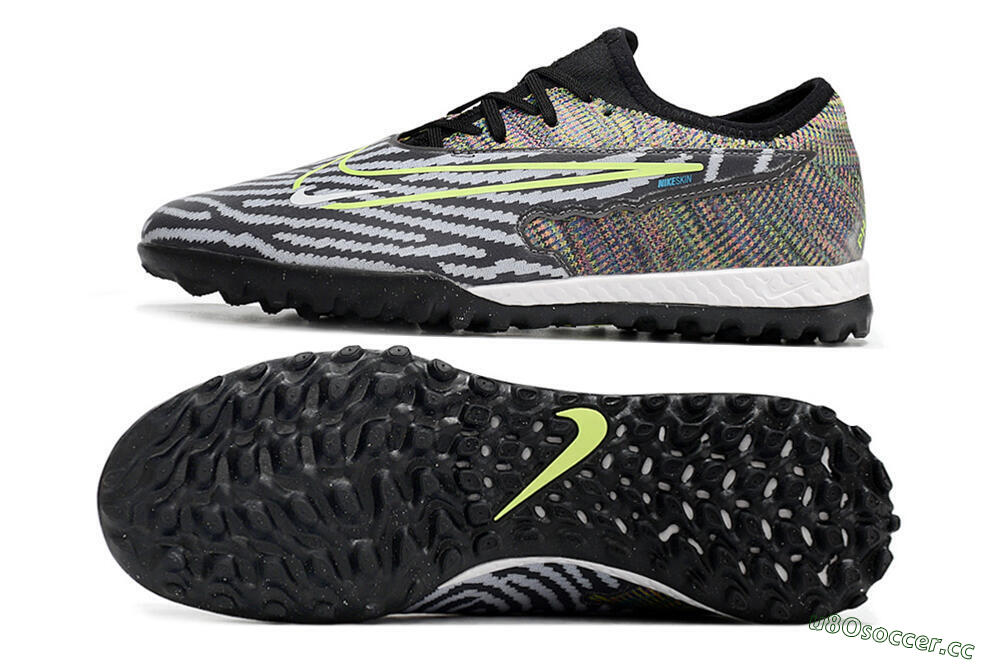 Men's Nike React Phantom GX Pro TF Artificial Turf Low-Tops Football Shoes - Black/Grey/Yellow 1
