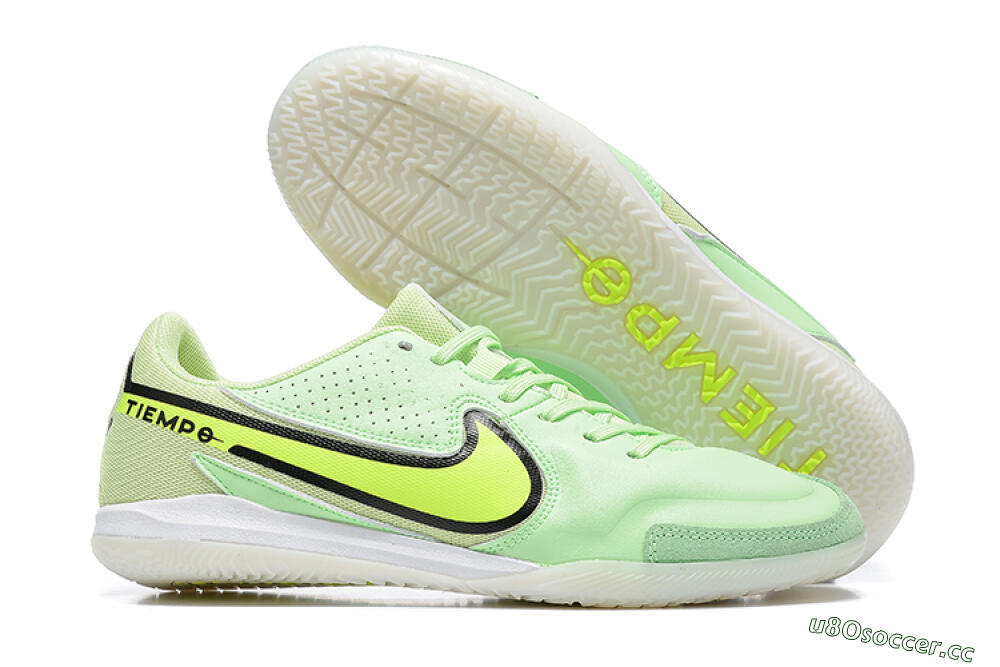 Men's Nike Tiempo Legend 9 IC Indoor & Futsal Low-Tops Football Shoes - Green/Black 2