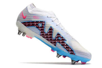 Men's Nike Air Zoom Mercurial Vapor 15 Elite FG Firm Ground Low-Tops Football Boots - White/Grey/Blue