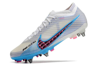 Men's Nike Air Zoom Mercurial Vapor 15 Elite FG Firm Ground Low-Tops Football Boots - White/Grey/Blue