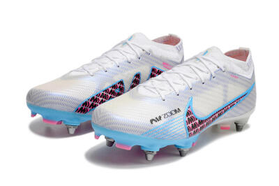 Men's Nike Air Zoom Mercurial Vapor 15 Elite FG Firm Ground Low-Tops Football Boots - White/Grey/Blue