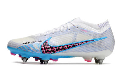 Men's Nike Air Zoom Mercurial Vapor 15 Elite FG Firm Ground Low-Tops Football Boots - White/Grey/Blue