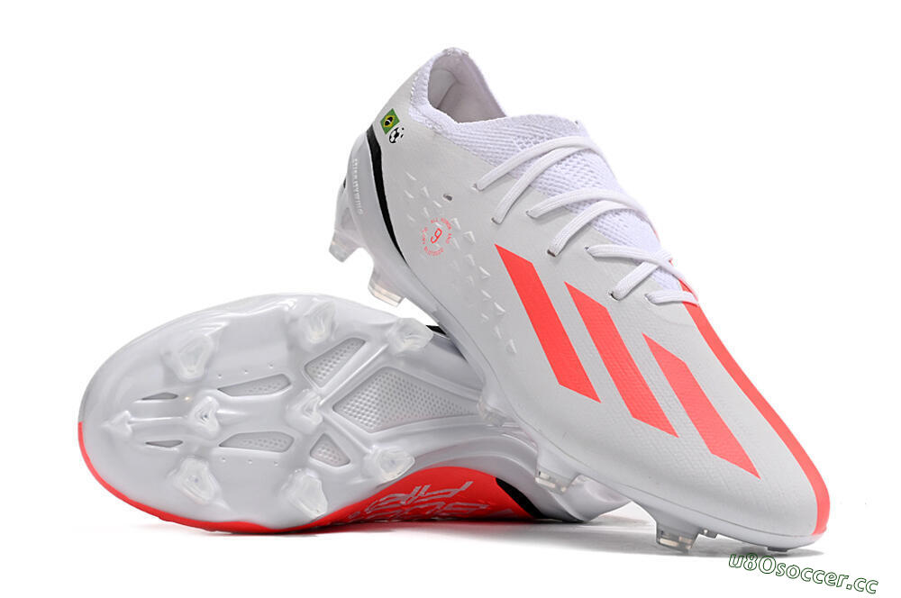 Men's Adidas X Speedportal.1 Brazil FG Firm Ground Low-Tops Football Boots - White/Orange/Black 3