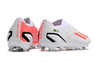 Men's Adidas X Speedportal.1 Brazil FG Firm Ground Low-Tops Football Boots - White/Orange/Black