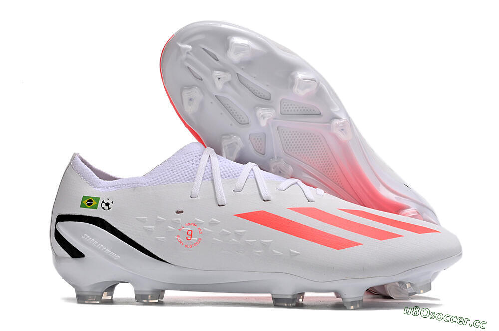 Men's Adidas X Speedportal.1 Brazil FG Firm Ground Low-Tops Football Boots - White/Orange/Black 2