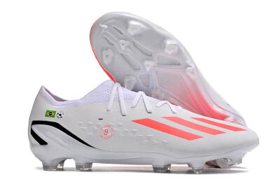 Men's Adidas X Speedportal.1 Brazil FG Firm Ground Low-Tops Football Boots - White/Orange/Black