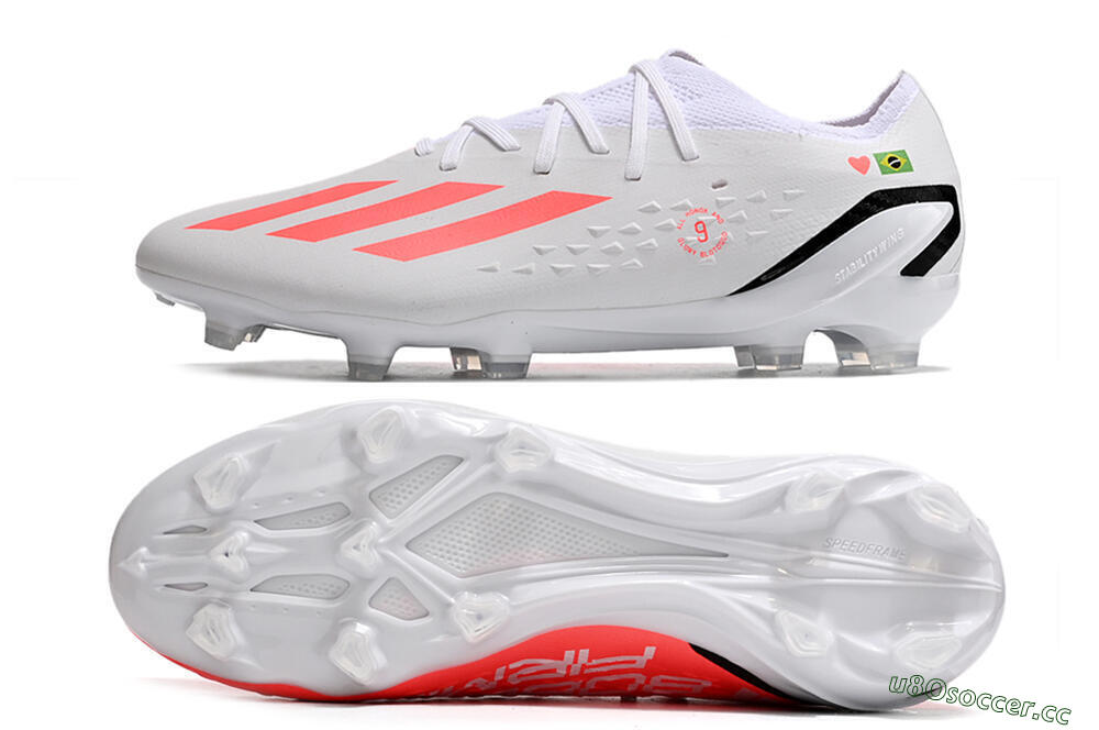 Men's Adidas X Speedportal.1 Brazil FG Firm Ground Low-Tops Football Boots - White/Orange/Black 1