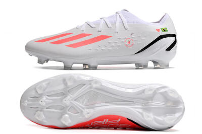 Men's Adidas X Speedportal.1 Brazil FG Firm Ground Low-Tops Football Boots - White/Orange/Black
