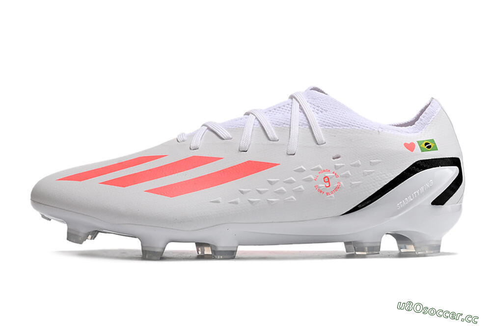 Men's Adidas X Speedportal.1 Brazil FG Firm Ground Low-Tops Football Boots - White/Orange/Black 0