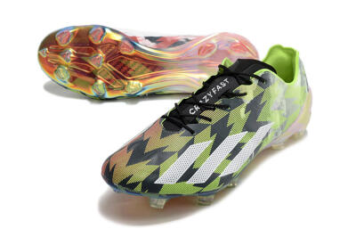 Men's Adidas X Crazyfast Limited Edition FG Firm Ground Low-Tops Football Boots - White/Yellow/Orange/Black