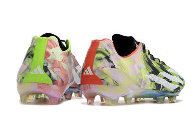 Men's Adidas X Crazyfast Limited Edition FG Firm Ground Low-Tops Football Boots - White/Yellow/Orange/Black