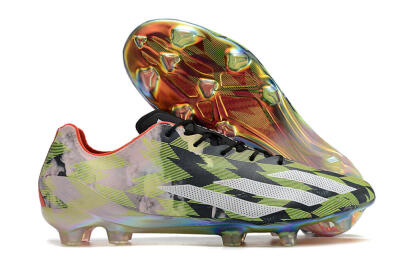 Men's Adidas X Crazyfast Limited Edition FG Firm Ground Low-Tops Football Boots - White/Yellow/Orange/Black