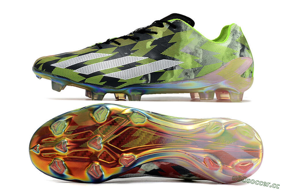 Men's Adidas X Crazyfast Limited Edition FG Firm Ground Low-Tops Football Boots - White/Yellow/Orange/Black 1