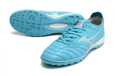 Men's Mizuno WAVE CUP Classic TF Artificial Turf Low-Tops Football Shoes - Blue/Grey/White