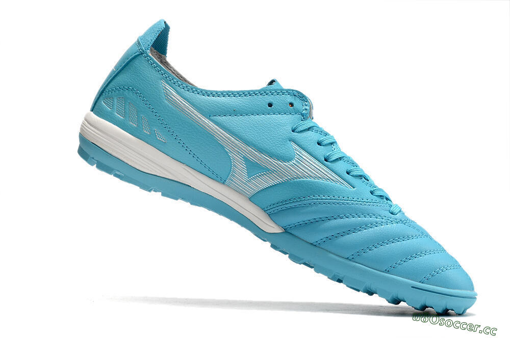 Men's Mizuno WAVE CUP Classic TF Artificial Turf Low-Tops Football Shoes - Blue/Grey/White 6