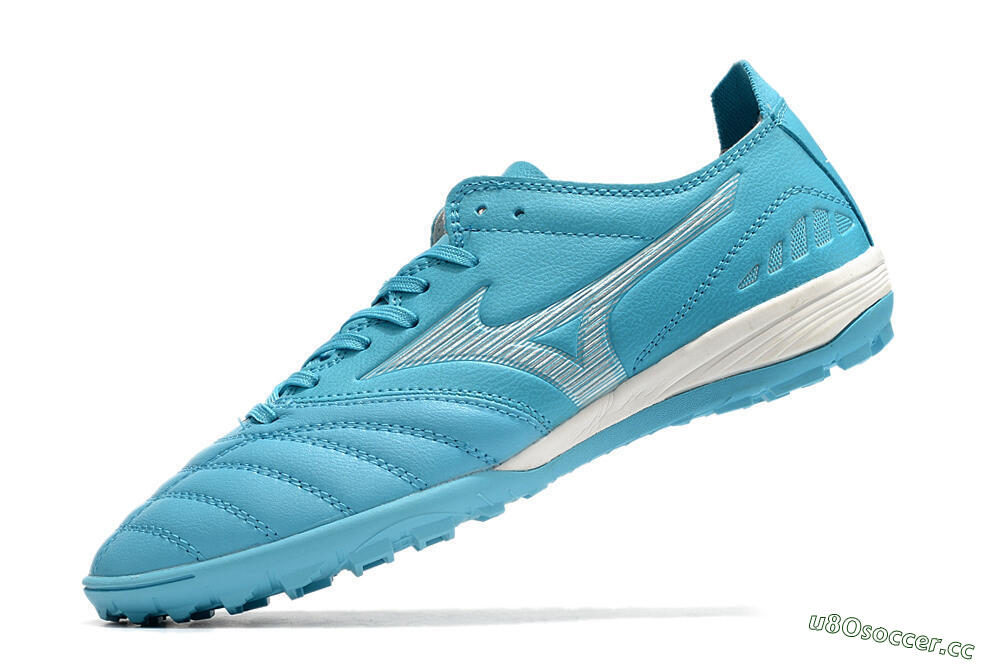 Men's Mizuno WAVE CUP Classic TF Artificial Turf Low-Tops Football Shoes - Blue/Grey/White 7