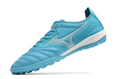 Men's Mizuno WAVE CUP Classic TF Artificial Turf Low-Tops Football Shoes - Blue/Grey/White