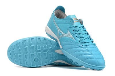 Men's Mizuno WAVE CUP Classic TF Artificial Turf Low-Tops Football Shoes - Blue/Grey/White