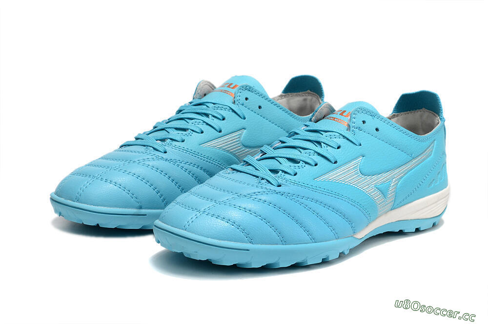 Men's Mizuno WAVE CUP Classic TF Artificial Turf Low-Tops Football Shoes - Blue/Grey/White 9