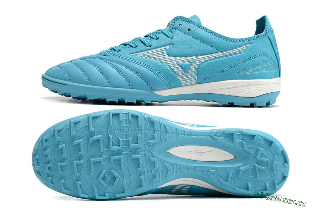 Men's Mizuno WAVE CUP Classic TF Artificial Turf Low-Tops Football Shoes - Blue/Grey/White 1