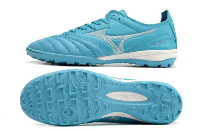 Men's Mizuno WAVE CUP Classic TF Artificial Turf Low-Tops Football Shoes - Blue/Grey/White