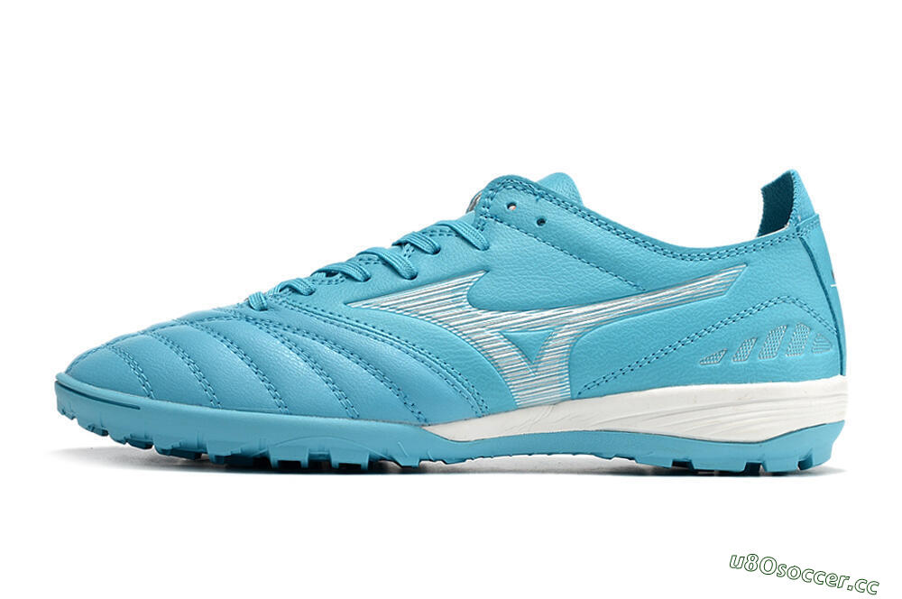 Men's Mizuno WAVE CUP Classic TF Artificial Turf Low-Tops Football Shoes - Blue/Grey/White 0