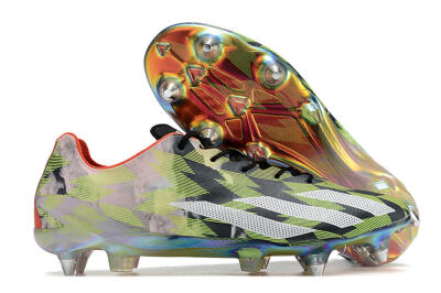 Men's Adidas X Crazyfast Limited Edition SG Soft Ground Low-Tops Football Boots - White/Yellow/Orange/Black