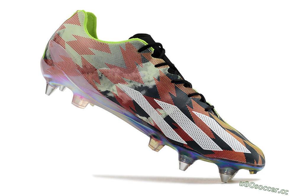Men's Adidas X Crazyfast Limited Edition SG Soft Ground Low-Tops Football Boots - White/Yellow/Orange/Black 5