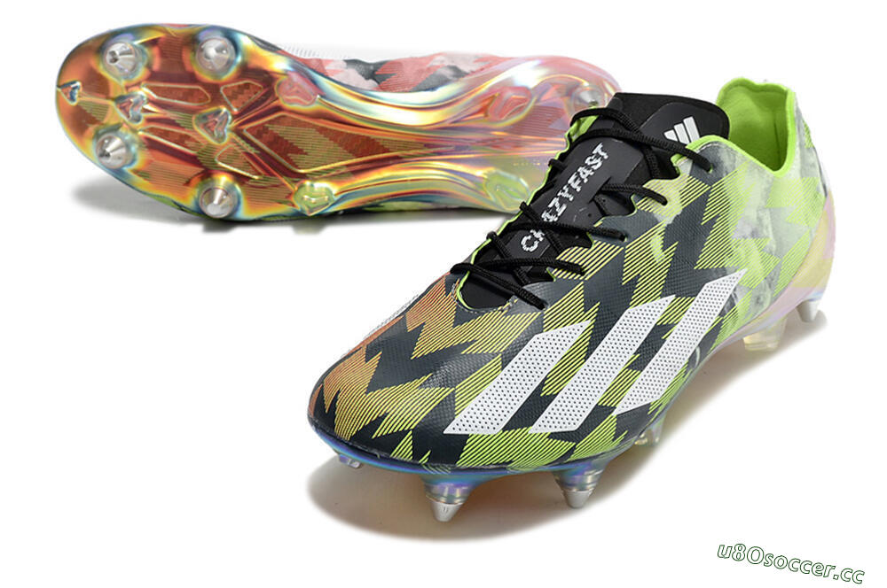 Men's Adidas X Crazyfast Limited Edition SG Soft Ground Low-Tops Football Boots - White/Yellow/Orange/Black 3
