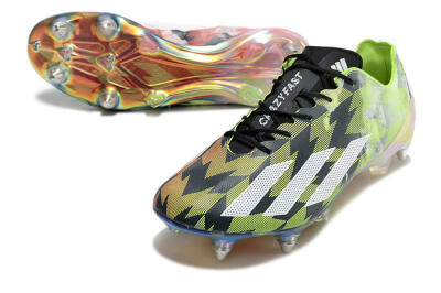 Men's Adidas X Crazyfast Limited Edition SG Soft Ground Low-Tops Football Boots - White/Yellow/Orange/Black