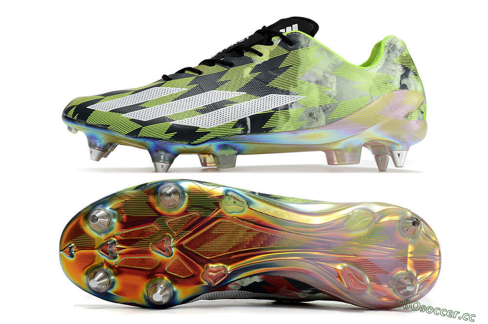 Men's Adidas X Crazyfast Limited Edition SG Soft Ground Low-Tops Football Boots - White/Yellow/Orange/Black 1