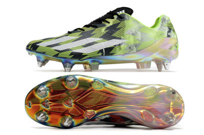 Men's Adidas X Crazyfast Limited Edition SG Soft Ground Low-Tops Football Boots - White/Yellow/Orange/Black