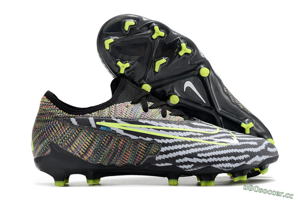 Men's Nike React Phantom GX Academy FG Firm Ground Low-Tops Football Boots - Grey/Black/Yellow 2