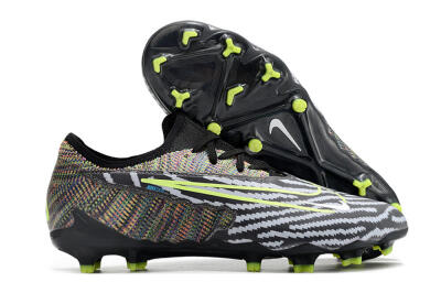 Men's Nike React Phantom GX Academy FG Firm Ground Low-Tops Football Boots - Grey/Black/Yellow