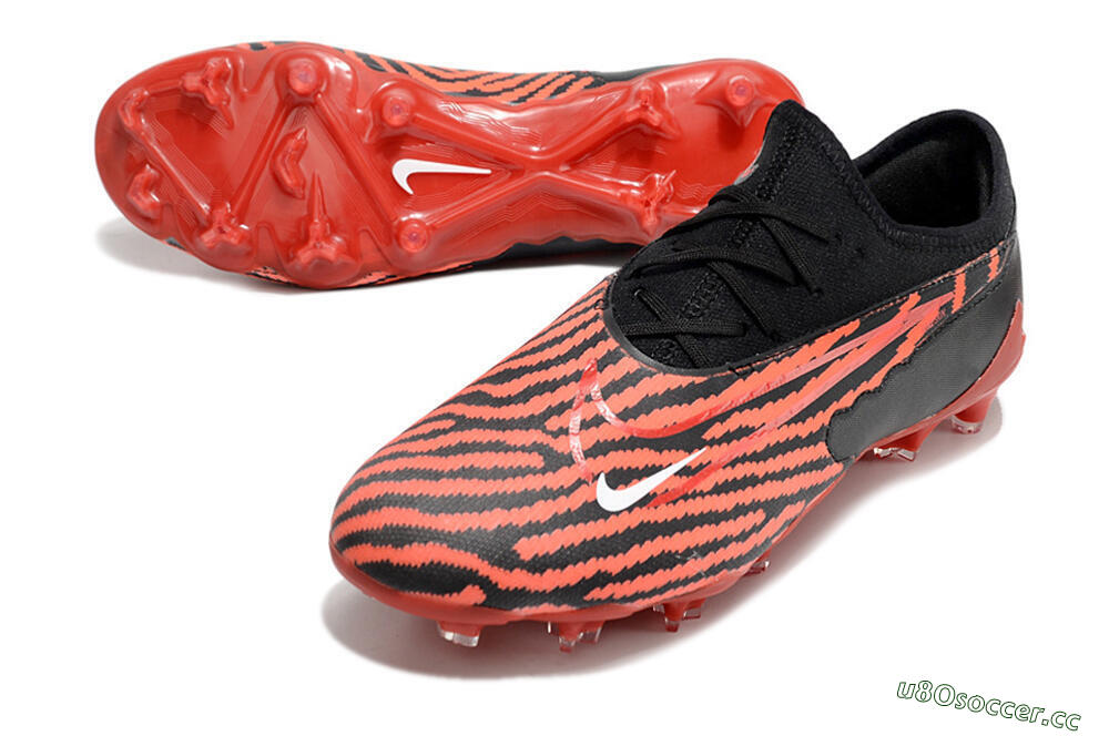 Men's Nike React Phantom GX Academy FG Firm Ground Low-Tops Football Boots - Red/Black/White 3