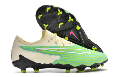 Men's Nike React Phantom GX Academy FG Firm Ground Low-Tops Football Boots - Green/Beige/Black