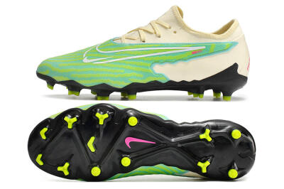 Men's Nike React Phantom GX Academy FG Firm Ground Low-Tops Football Boots - Green/Beige/Black