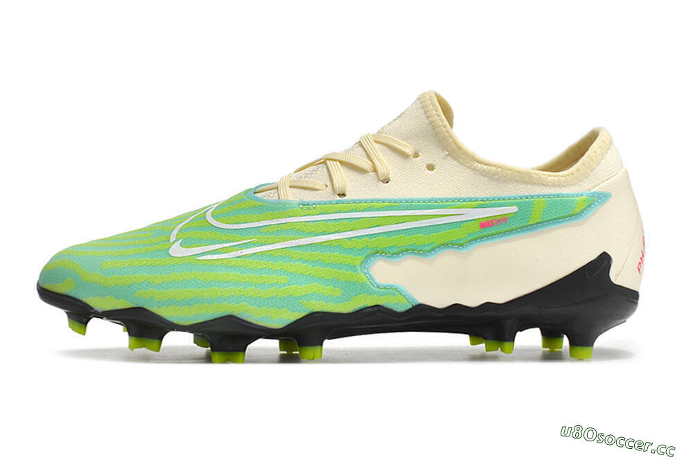 Men's Nike React Phantom GX Academy FG Firm Ground Low-Tops Football Boots - Green/Beige/Black 0