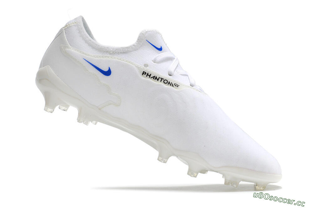 Men's Nike React Phantom GX Academy FG Firm Ground Low-Tops Football Boots - White/Gold/Blue 4