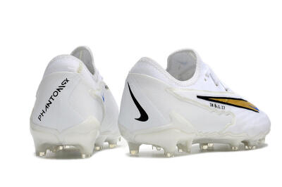 Men's Nike React Phantom GX Academy FG Firm Ground Low-Tops Football Boots - White/Gold/Blue